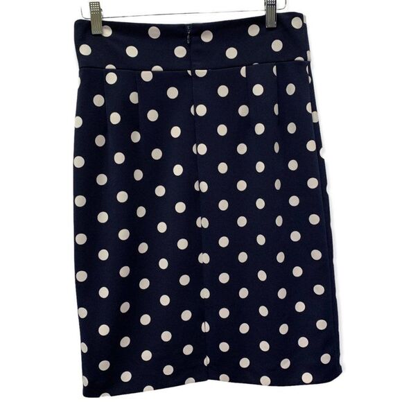 Isabella DeMarco Tahari Levine women's size 4 blue white polka dot pencil skirt - Picture 4 of 8